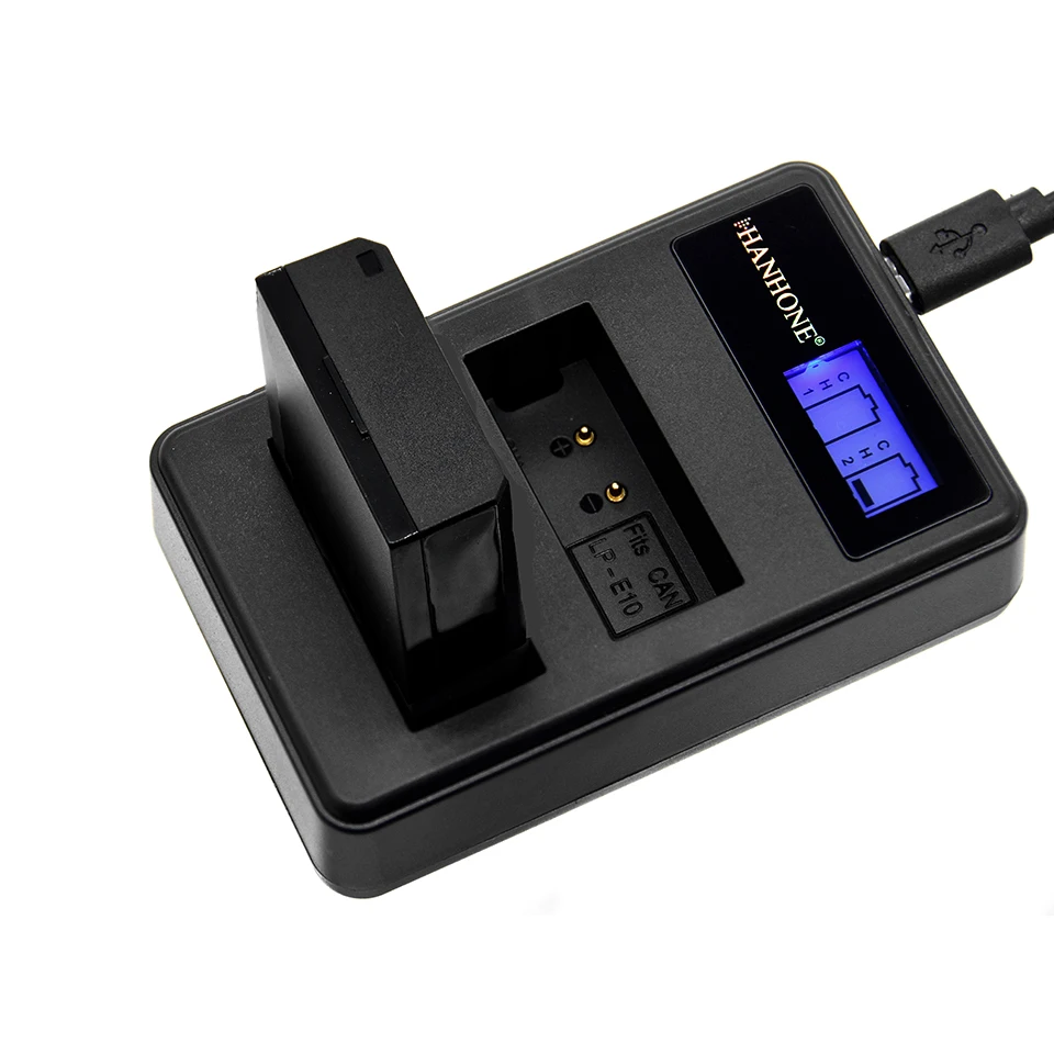 Аккумулятор для камеры LPE10 LP E10 2400 мАч 1 шт. + ЖК дисплей двойное зарядное