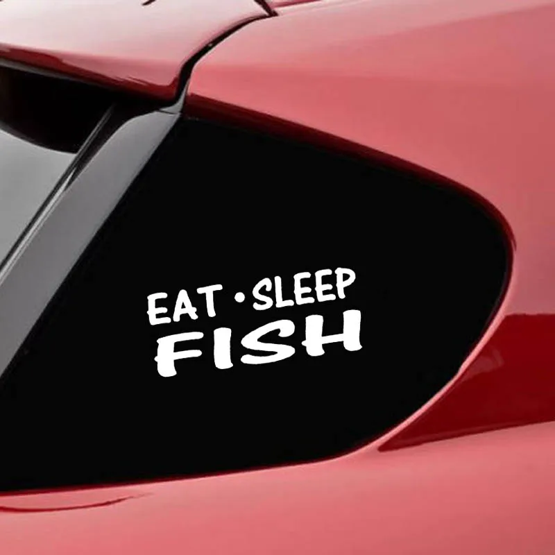 eat sleep fish repeat sticker vinyl funny car decal