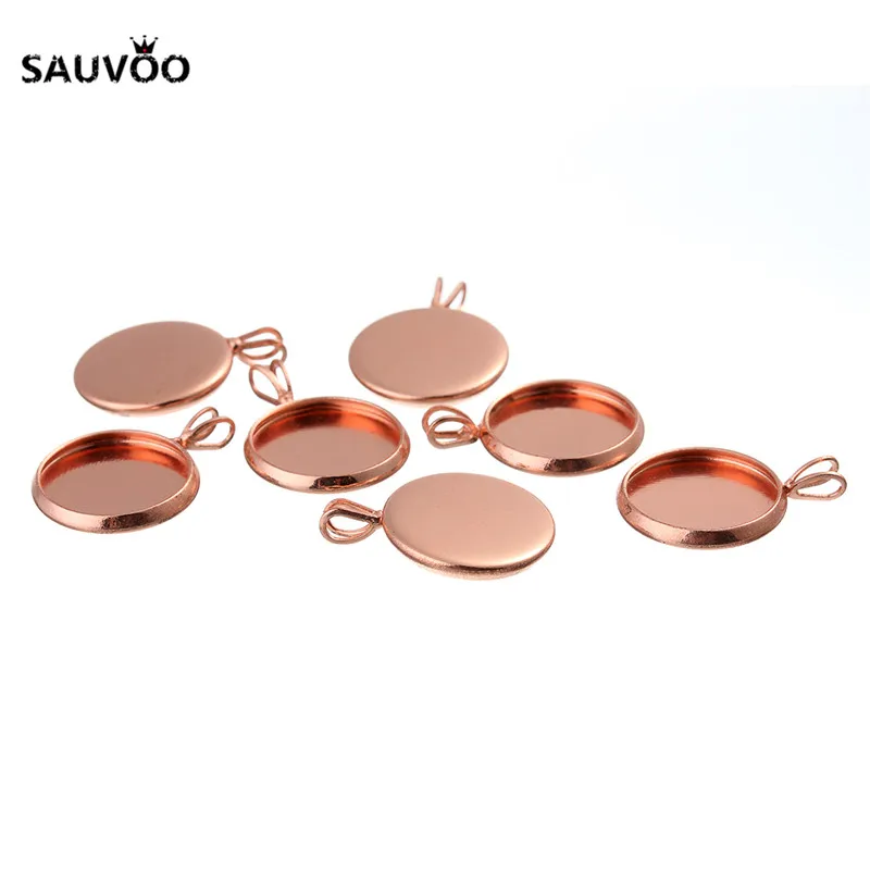 10pcs 10 12 14 16 18 20mm Silver Plated Round Pendant Setting Cabochon Blank Tray Bezel for DIY Jewelry Necklace Making Findings Jewelry Findings