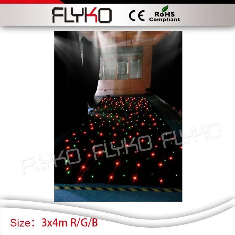 

dj equipment star light 3*4m R/G/B single color leds party lights used nightclub star curtain