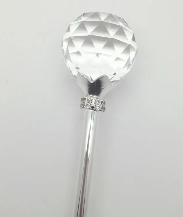 White Round Ball Crystal Scepters Wand Gold Sceptre Pageant Birthday Party Props