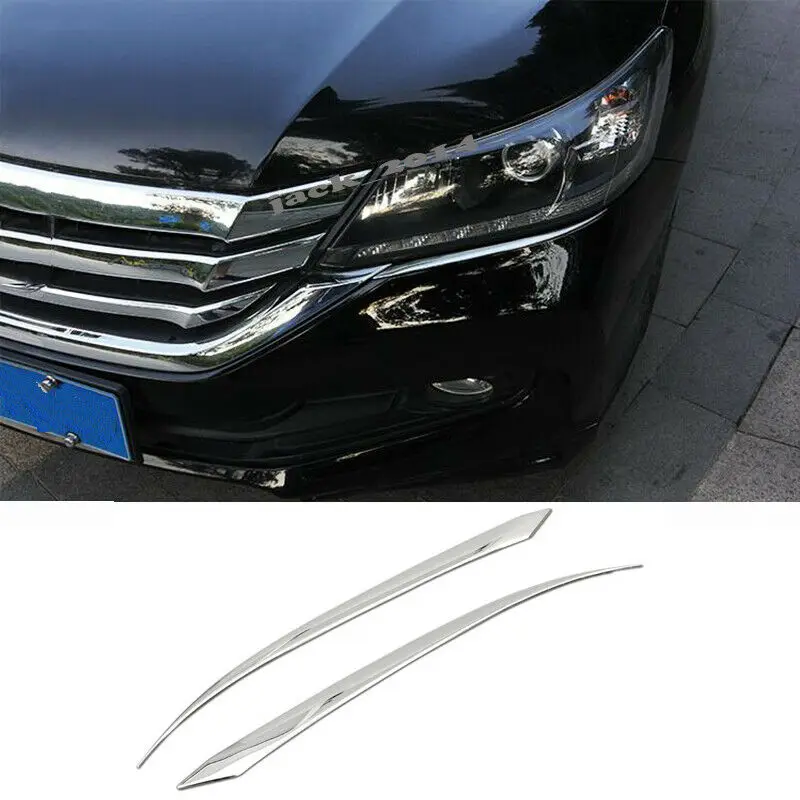 Steel Front Headlight Lamp Cover Trim Bezel Eyebrow Strip for Honda Accord 2014-2015 | Автомобили и мотоциклы