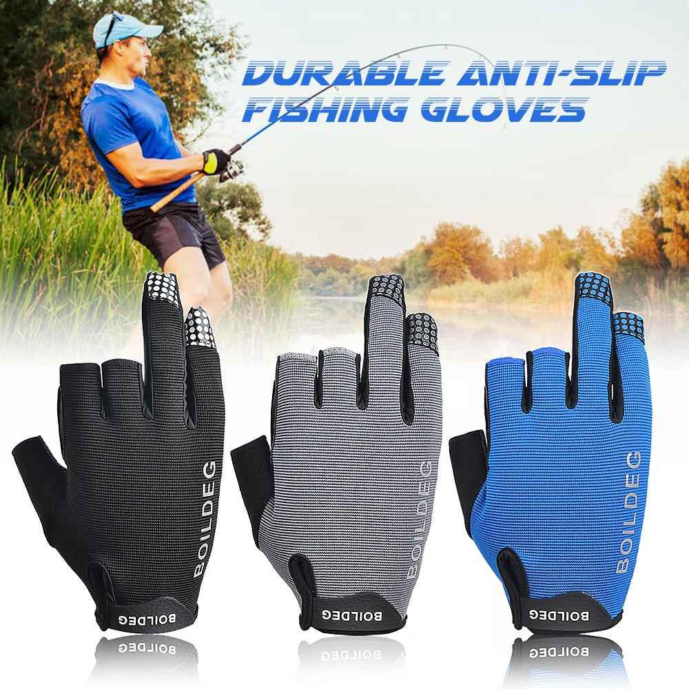 

Fishing Gloves Anti-slip Fishing Gloves with 3 Fingerless Breathable Outdoor Gloves For Men Women 2019 New High Quality