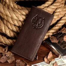 Высокое качество Высший сорт Мужчины натуральная кожа кошелек кредитный держатель для карт ручной кошелек# 8017-1C