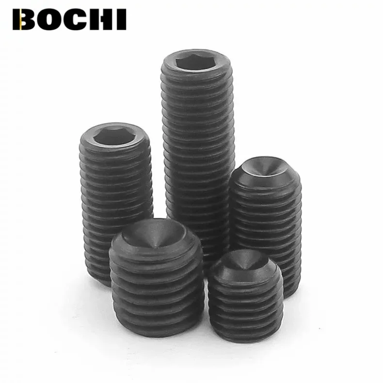 60pcs M5 M6 endless Set screw black carbon steel set screws inner hex