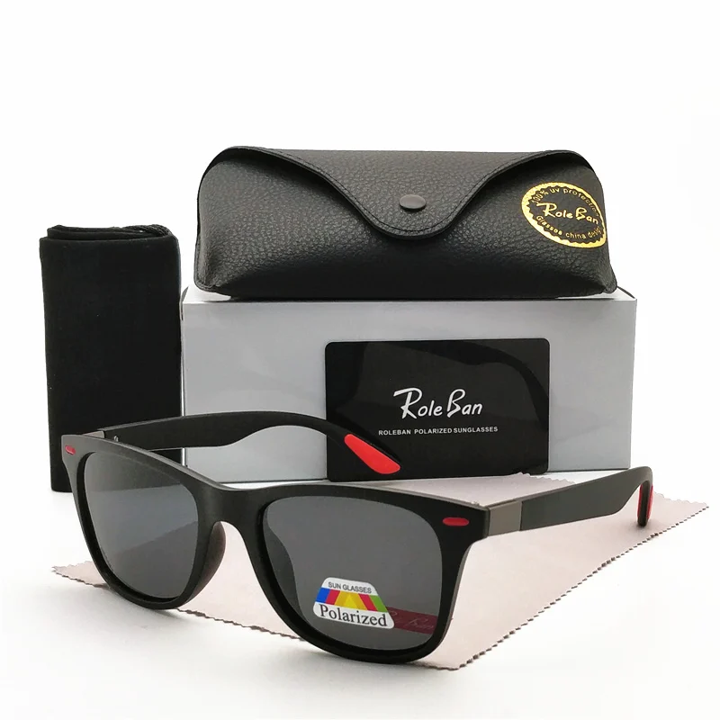 

Polarized sunglasses retro Design Brand for man, Black Square Sunglasses, glasses for Men,