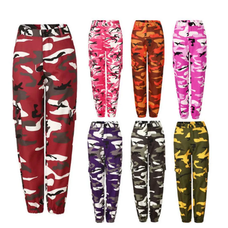 Günstige Mode Frauen Camo Cargo Hose Casual Hosen Militär Armee Kampf Camouflage Jogger Hosen Dropship