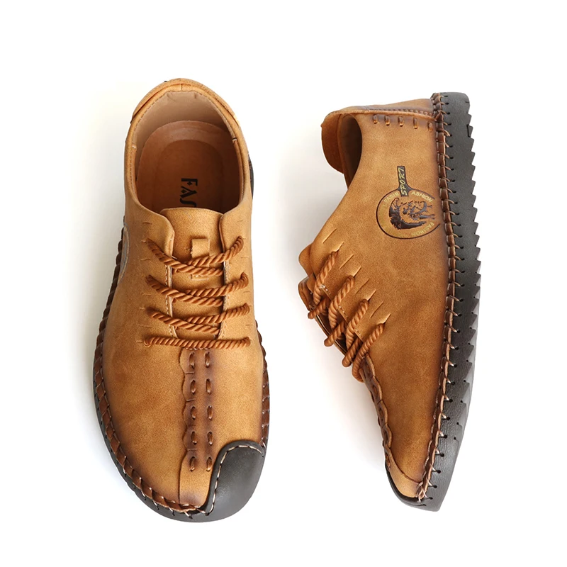 Price Classic Comfortable Men Casual Shoes Loafers Men Shoes Quality Split Leather Shoes Men Flats Hot Sale Moccasins Shoes Plus Size