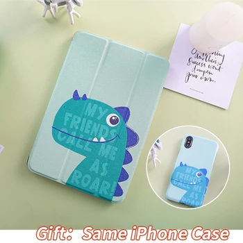 

Dinosaur Magnet PU Leather Cover Protective Shell For iPad Pro 9.7" 10.5 12.9 Air Air2 Mini 1234 Tablet Case For New ipad 9.7
