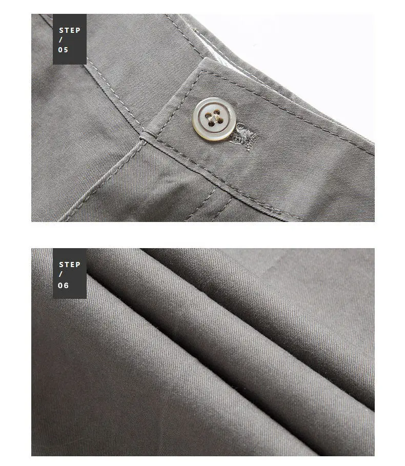 2018 Casual Straight Pants Men Cotton Cargo Men Pants Spring Summer Autumn Male Work Trousers High Waist Full Length Solid Color-18
