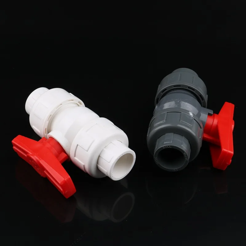 1 قطعة 20 مللي متر إلى 20 مللي متر PVC الكرة صمام الاتحاد صمام أنابيب المياه البلاستيكية موصل السباكة خرطوم تركيبات 1/2 \