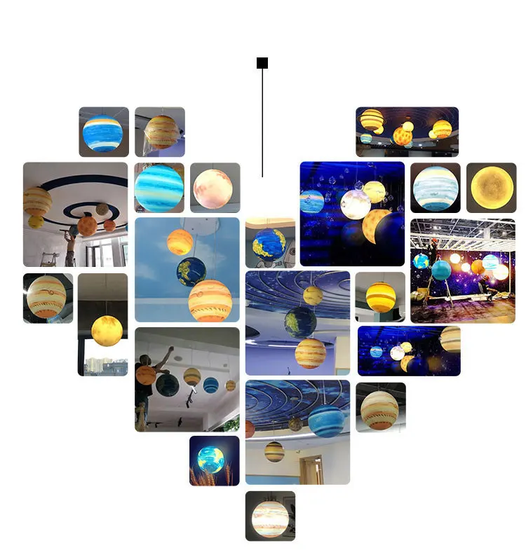 Акриловый абажур солнце Планета Земля декоративные подвесные лампы творческая личность планетарный космический светильник для мальчиков Спальня магазин лампа
