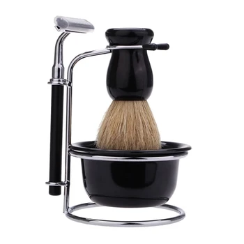 

Men's Shaving Razor Set Badger Shaving Brush Soap Bowl Stand Holder Detachable Shaving Razor Male Facial Shaving Tool