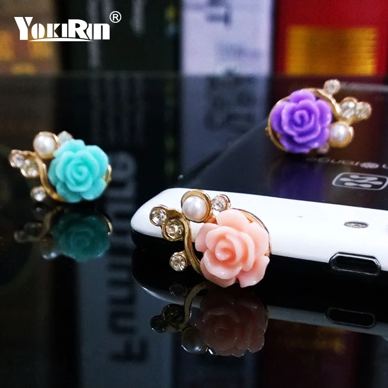 

YOKIRIN Earphone Time-limited Metal Cwholesale Dust Plug 3.5mm Ultra Xian Resin Flower Mobile Phone Dustproof Cell Accessories