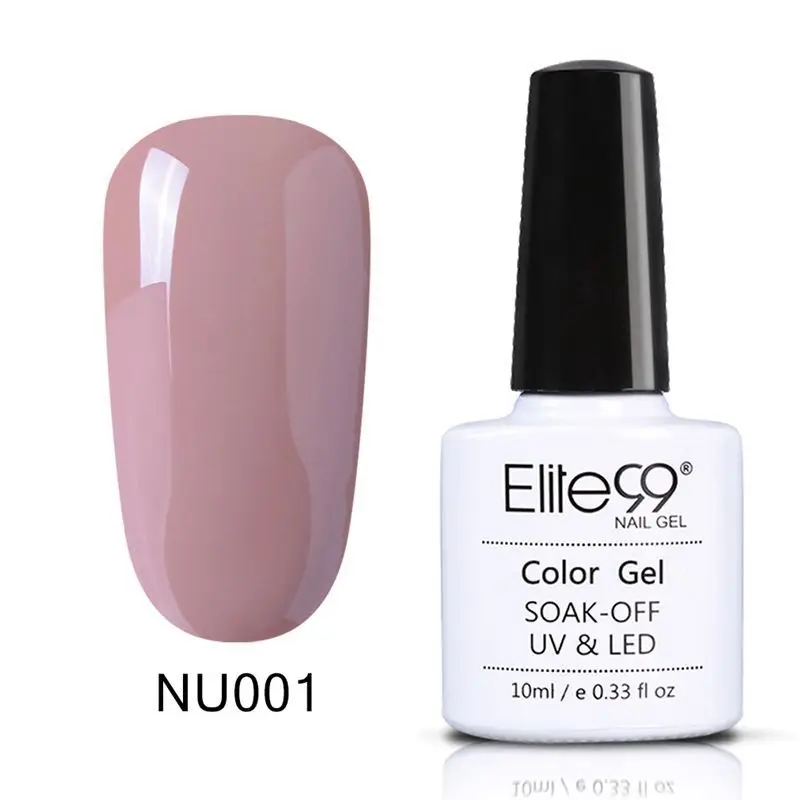 Elite99 замачиваемый Блестящий перламутровый цветной лак для ногтей УФ-гель 10 мл Лак нужен светодиодный лак основа верхнее покрытие лак полупостоянная эмаль - Цвет: NU001-10ML