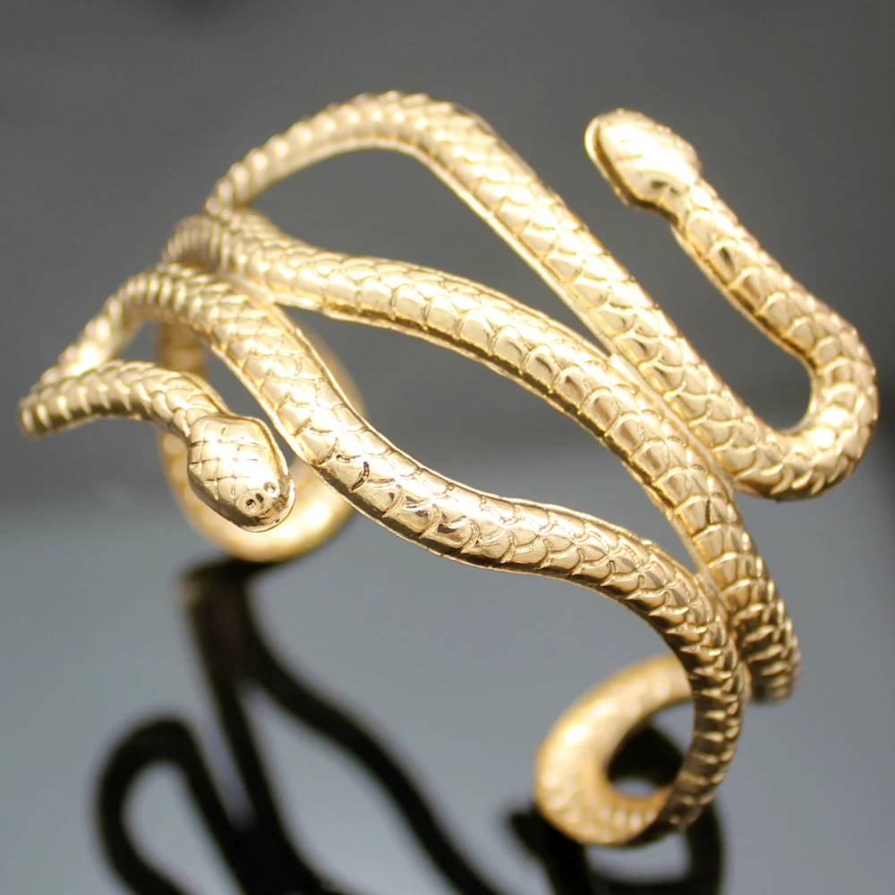 Египетская Клеопатра Swirl змеиная рука манжета нарукавная повязка большой широкий браслет браслеты для женщин манжета индийский аниме мужские ювелирные изделия Pulseiras