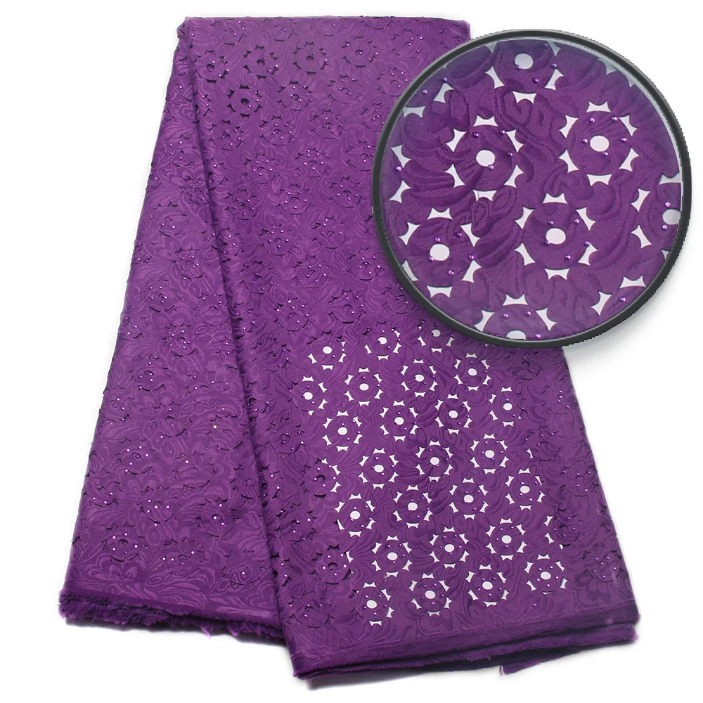 New Fashion Laser Cutting Jacquard Fabric African Lace Fabric For Party