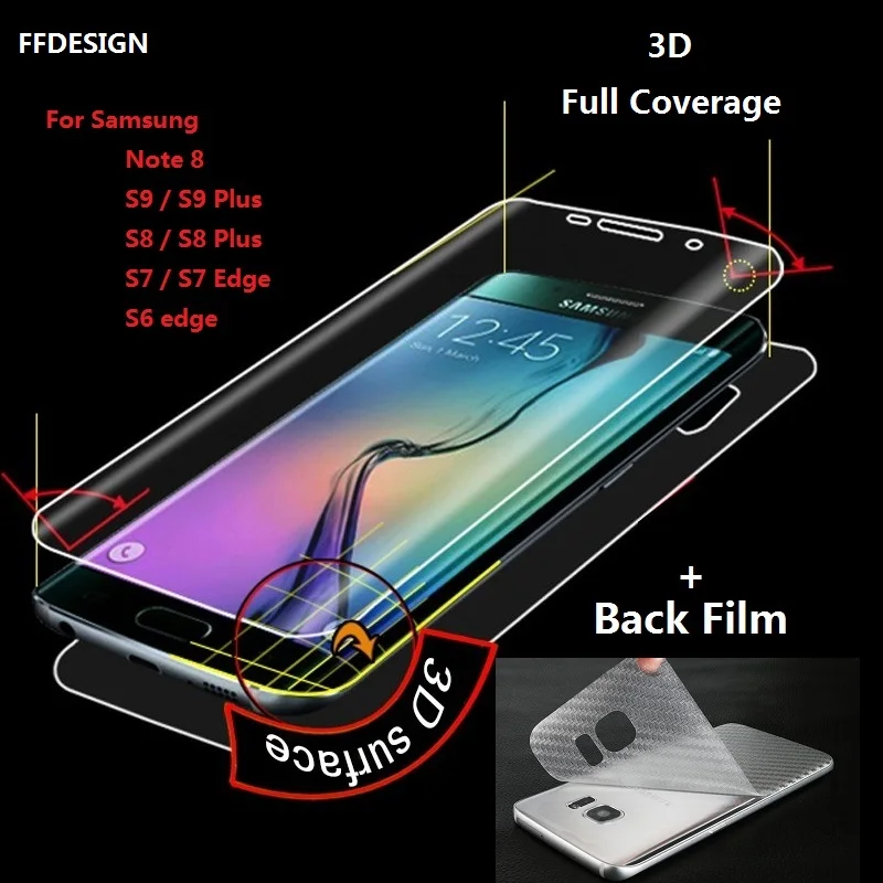 Защитная пленка для Samsung S8 полноэкранная S9 S10 S20 Plus Note 10 9 8 (не закаленное стекло) |