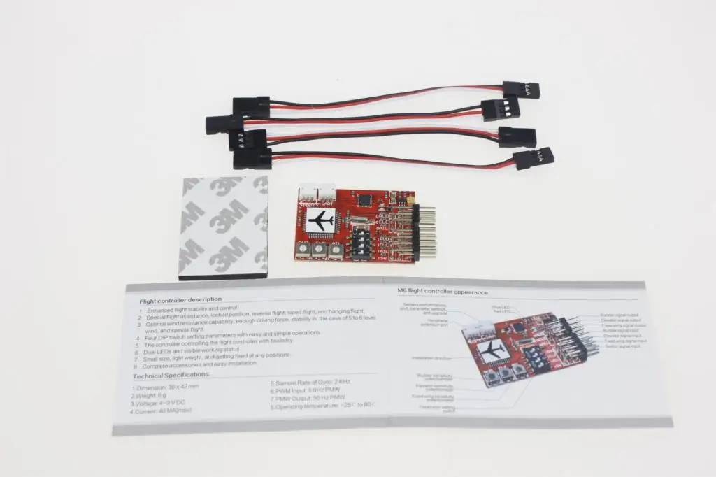 

F04041 High Precision JCX-M6 M6 Flight Controller Digital gyro for RC Fixed-wing Airplanes V-tail Model Plane FPV +FS