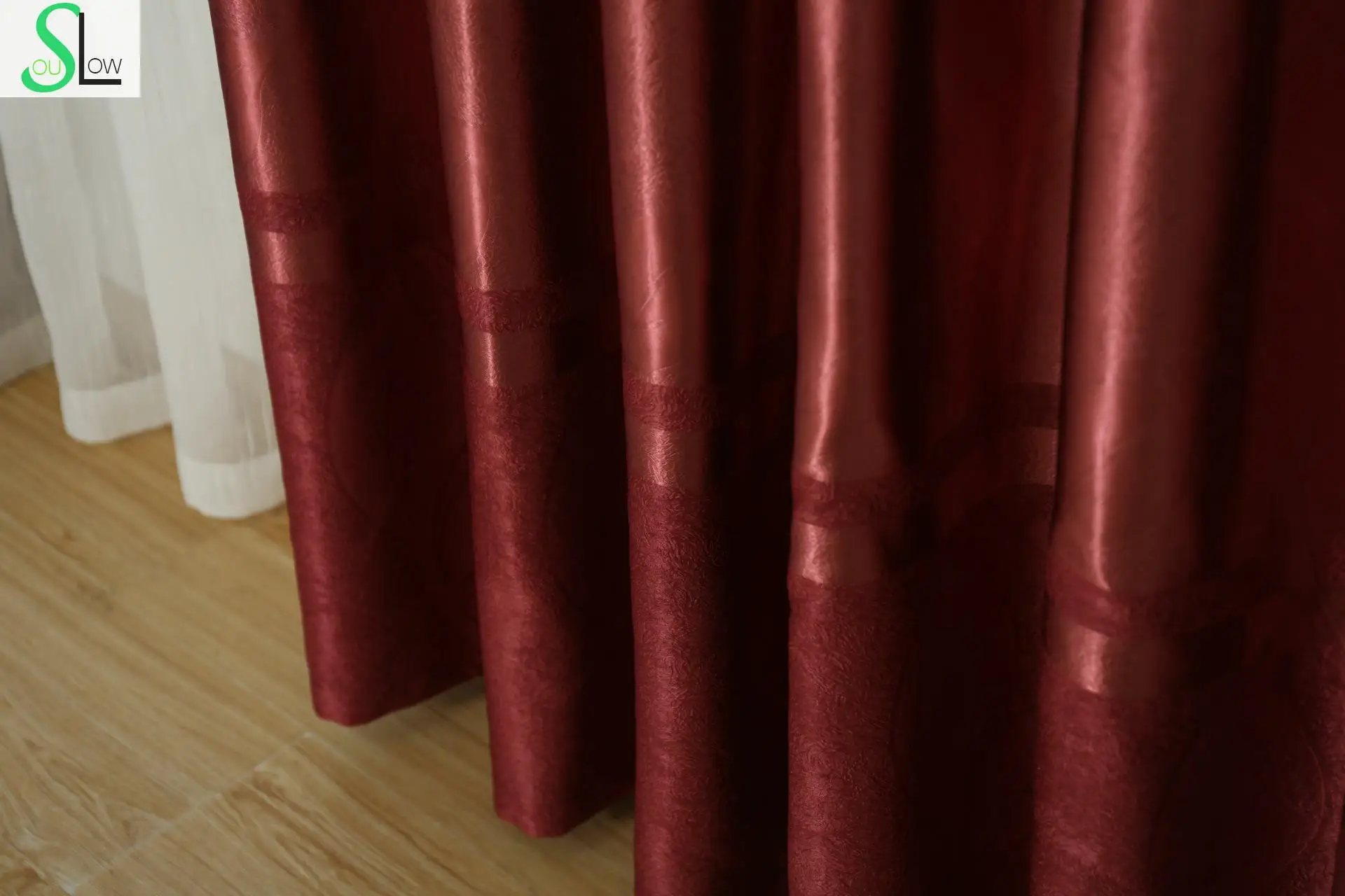 Slow Soul Beige Light Blue Pink Burgundy Modern Simple Curtain