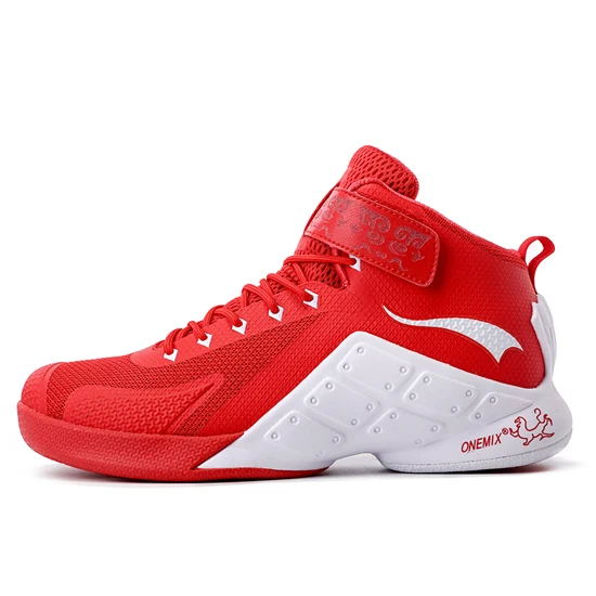 ONEMIX/Новинка; мужские баскетбольные кроссовки; мужские Ботильоны; нескользящие уличные спортивные кроссовки; мужские кроссовки; размеры EU40-46 - Цвет: Red White