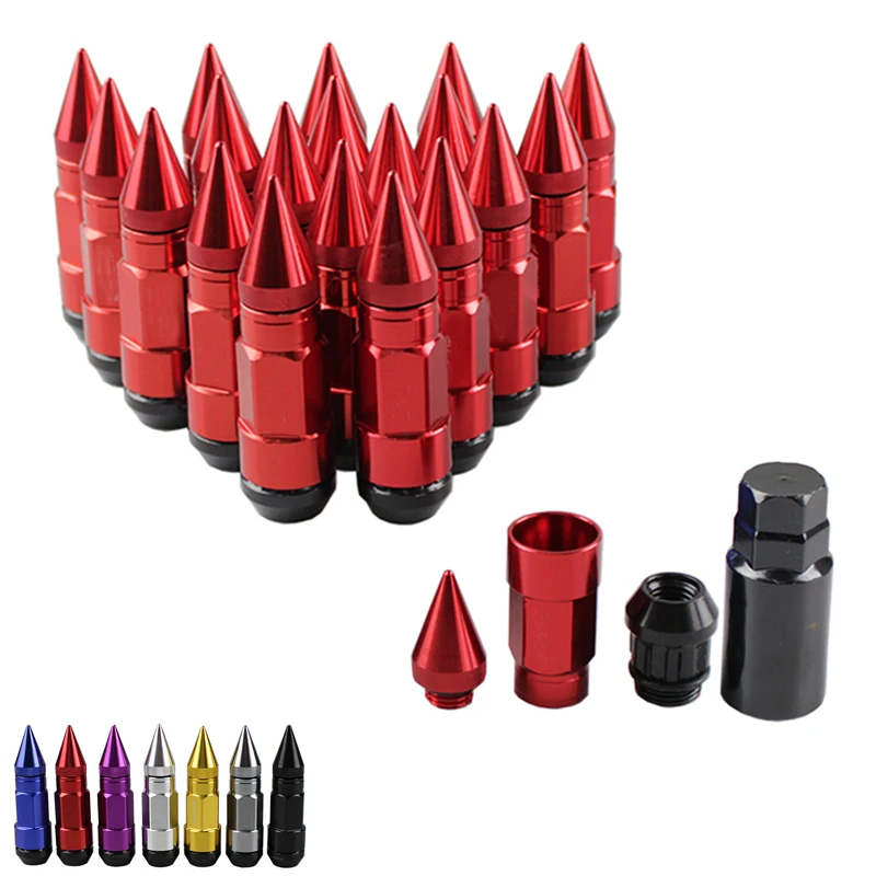 

20PCS Multifunction Racing Composite Nut Anti Theft Steel Head Alloy Aluminum Lock Wheel Lug Nut Bolt With Spikes M12x1.25/1.5