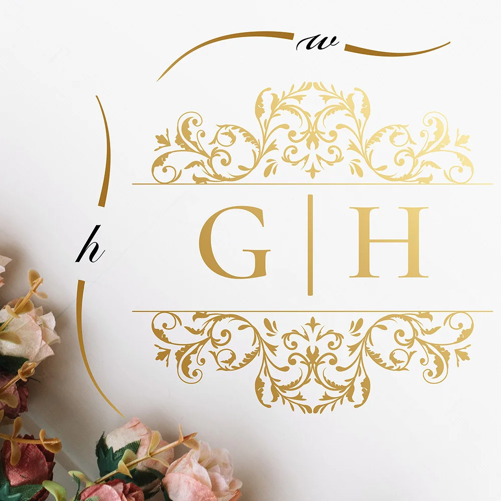 Huge Custom name Wedding Dance Floor Party Wall Sticker Personalized Bride Groom Name Wedding Monogram  Decal Vinyl Home Decor (2)