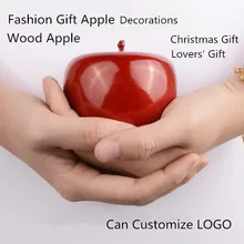 2018 Red/Yellow Wood Gift Apple Decorations Fashion Lucky Christmas Apple Gift Wedding Decoration Lovers’ Day Present T036