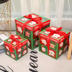 Новые 3 шт. Рождество Eve Подарочная коробка Xmas подарочная упаковка коробки красная лента крышки подарок Нежный Горячая Распродажа