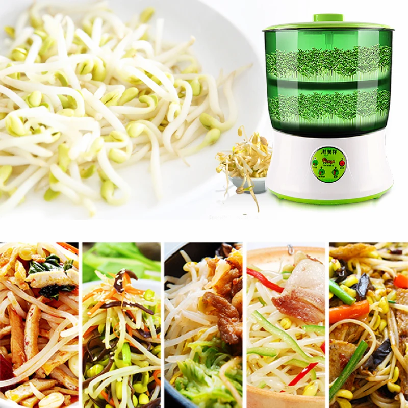 Home Use Intelligence Bean Sprouts Machine Large Capacity Thermostat Green Seeds Growing Automatic Bean Sprout Machine EU
