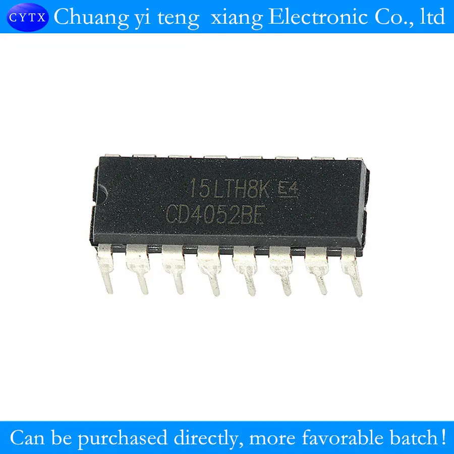

Upright CD4052 multiplexer/demultiplexer DIP-16 4 channels 10PCS/LOT