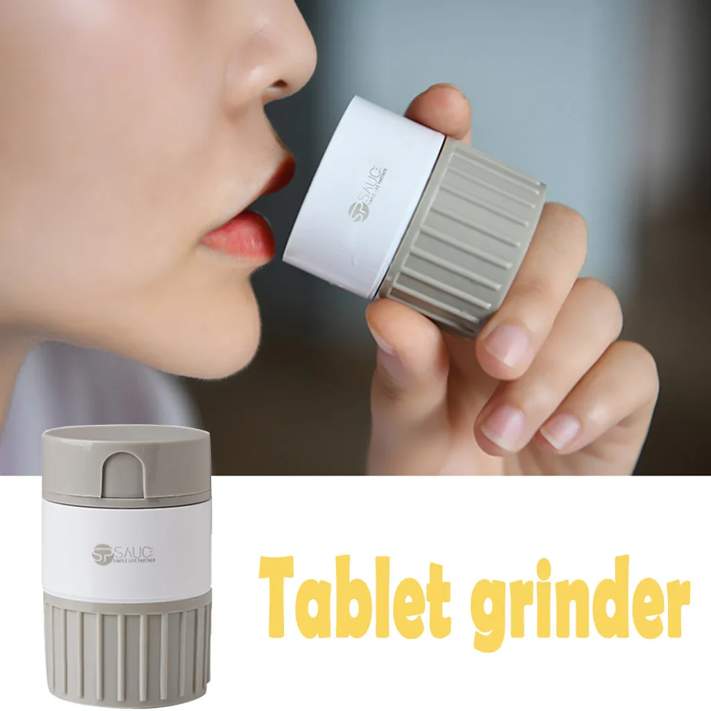 

Home Outdoor Multi-function Pill Grinder Medicine Tablet Divider Cutter Travel Work Portable Medicated Storage Box