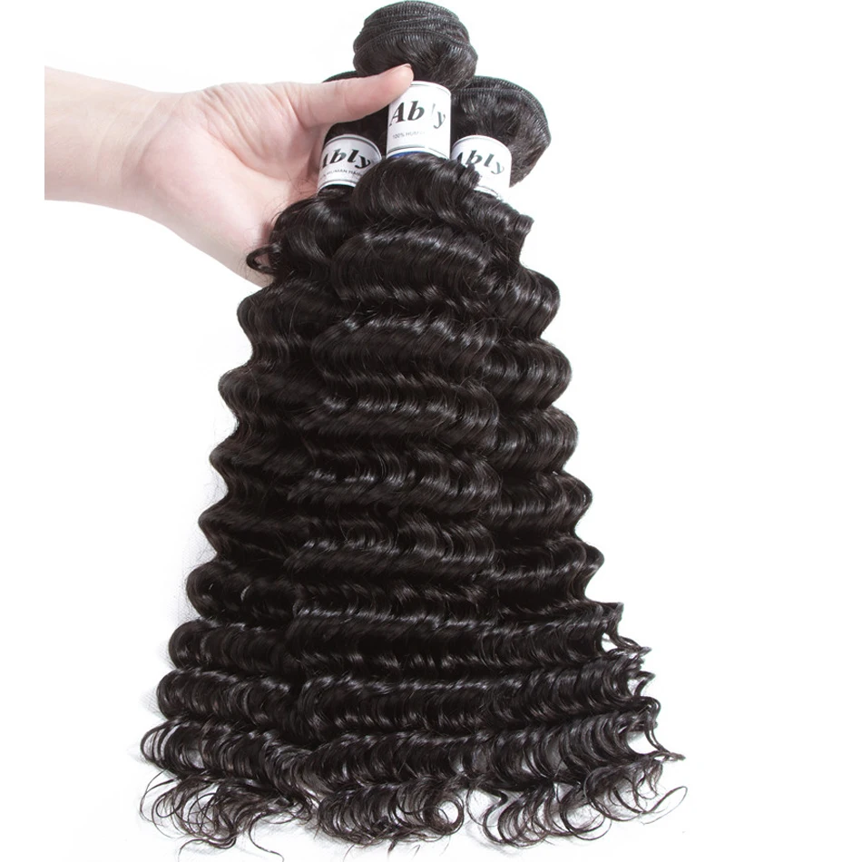 Deep Wave Brazilian Human Hair 3 Bundles Ably 100% Remy Hair Weave Bundle Weft Extensions Natural Color Wet And Wavy Human Hair Deep Wave Brazilian Human Hair 3 Bundles Ably 100% Remy Hair Weave Bundle Weft Extensions Natural Color Wet And Wavy Human Hair