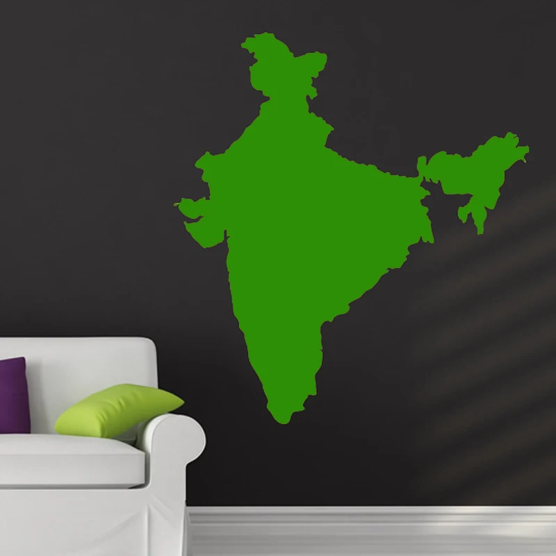 vinyl india map wall sticker removable living room wall decor