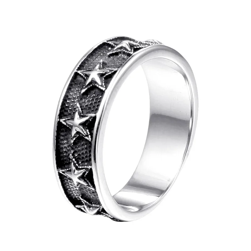 

Punk Men Devil Satan Hexagram Ring Titanium Steel Man Biker Rings Animal Jewelry Dropshipping Anel Masculino