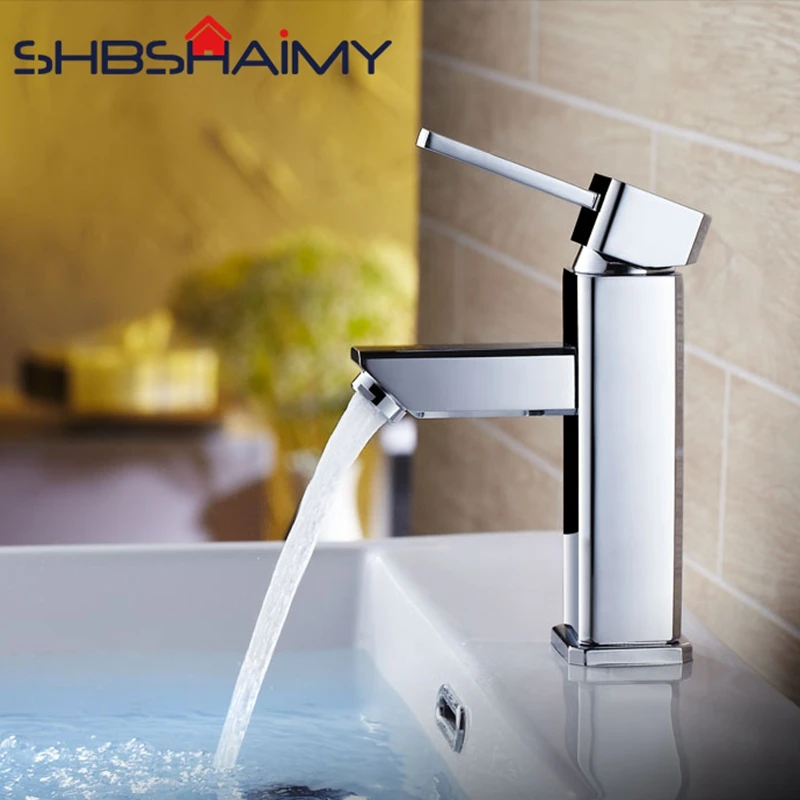 

0 Chrome Polished Bathroom Basin Faucet Bathroom Faucets Tap Cold and Hot Water Single Handle Sink Tap Mixer