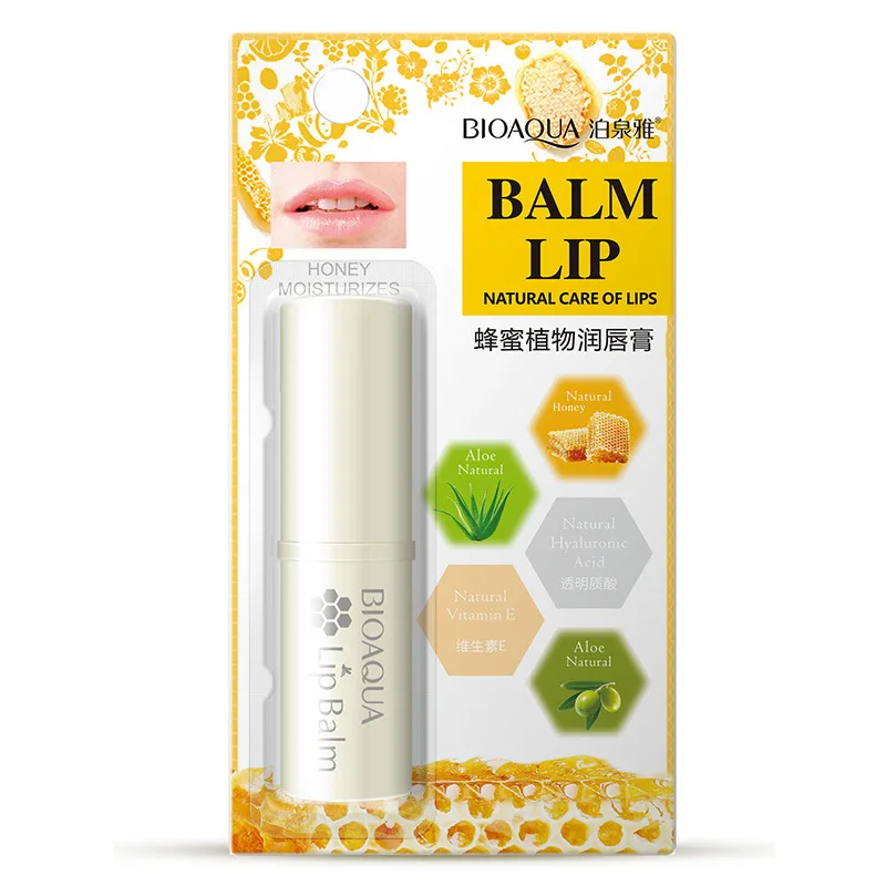 

BIOAQUA Natural Plant Lip Balm Aloe Hyaluronic Acid Moisturizing Nourish Lip Care Transparent Color Lipstick Fashion Nude Makeup