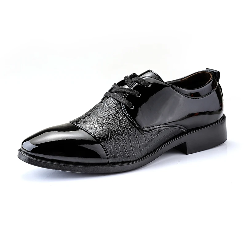 elegant british formal dress leather shoes men fashion snake skin pointed dress office dress footwear brogue oxford shoes men (1)