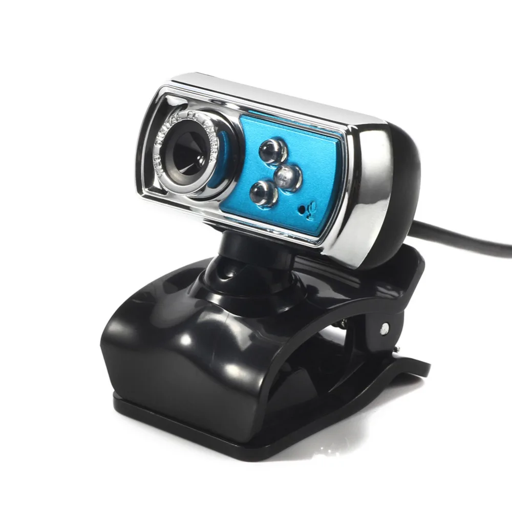 USB веб-камера HD веб-камера 12 м чип и объектив ясность 3 светодиодный USB веб-камера с микрофоном и ночного видения для ПК ноутбука синий