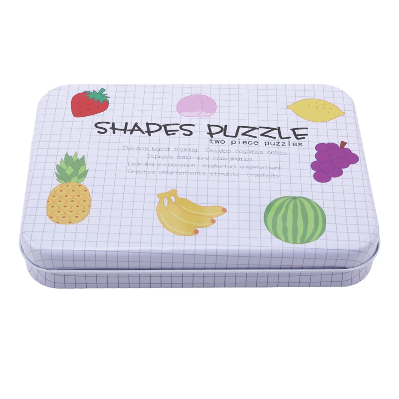

Vehicle/Fruit/Animal Set Pair Puzzle Educational Gift Baby Toys Iron Box Infant Early Head Start Training Puzzle Creative Card