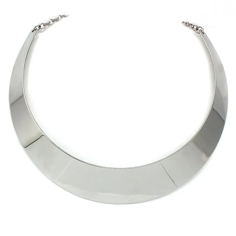 Минималистическое простое ожерелье с цепочкой элегантное панк металл серебристого цвета воротник колье Femme женские ювелирные изделия