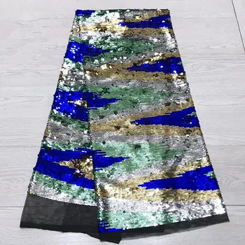 

New Embroidered Dress Tulle French Lace Latest Multi Color Net Lace Fabric 2018 Nigeria African Fabric Sequin Fabric Lace A1458