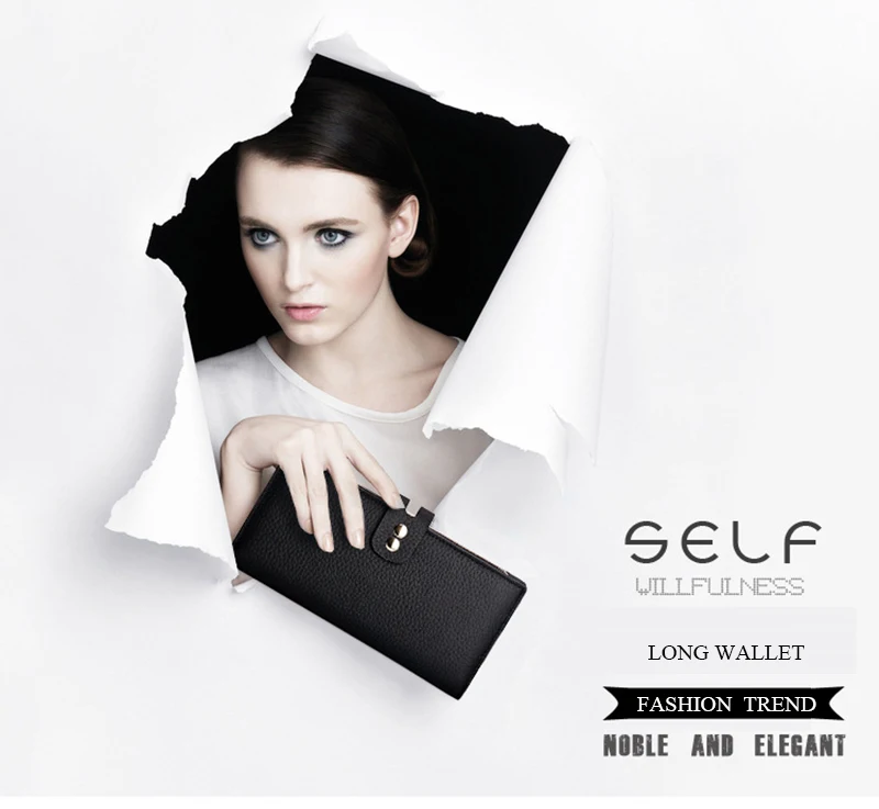 LMS 2017 Litchi Pattern Long Leather Womens Wallets And Purses Fashion Zipper & Hasp Clutches Women Bag Phone Card Holder Wallet (19)