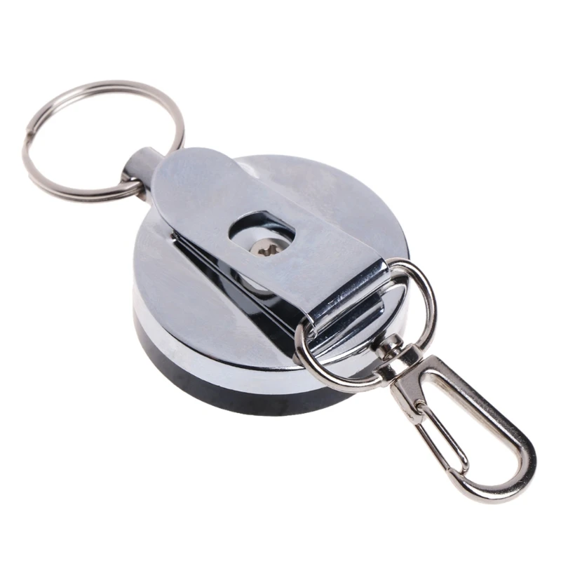 Fishing Zinger Retractor Key Ring Reel Holder Retractable Steel Cable Accessory Whosale&Dropship