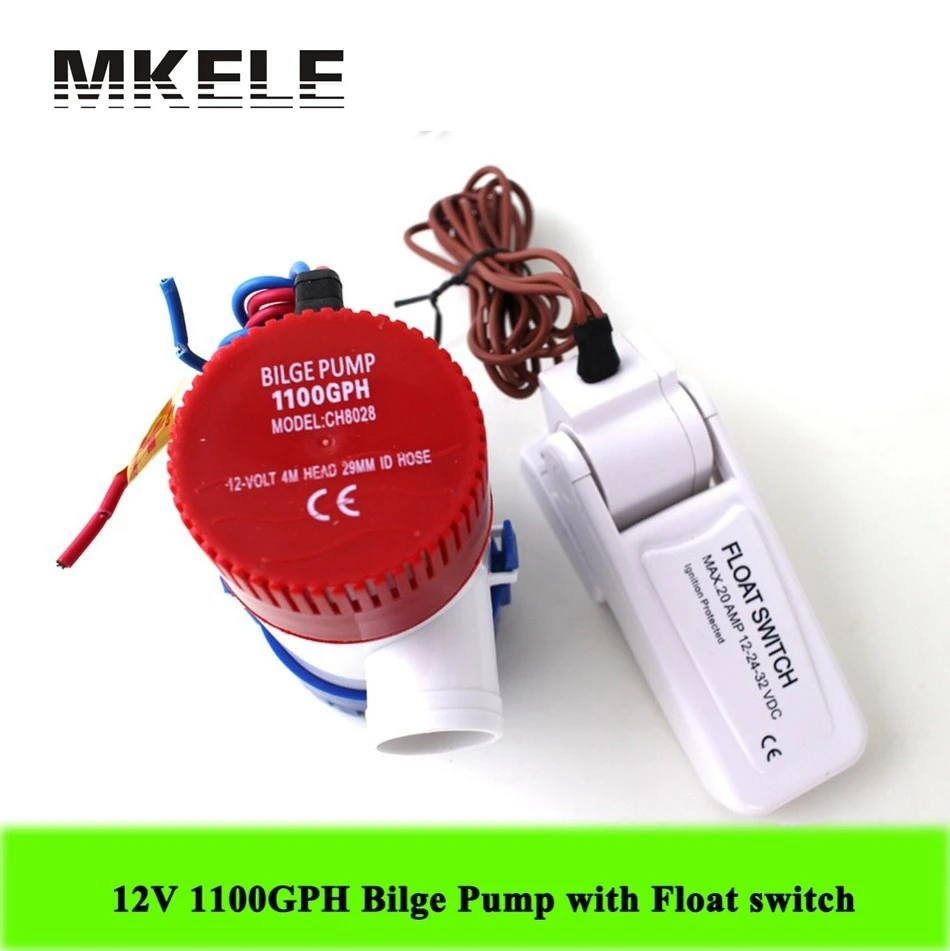 

Hot Sale 1100GPH High Flow Submersible Marine Boat Electric Bilge Pump 12V 3A With Float Switch