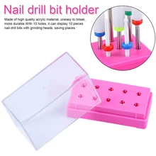 Акриловая коробка для хранения сверл для ногтей, пустой контейнер для демонстрации футляра для ногтей, резак для фрезерного станка, аксессуары для маникюра