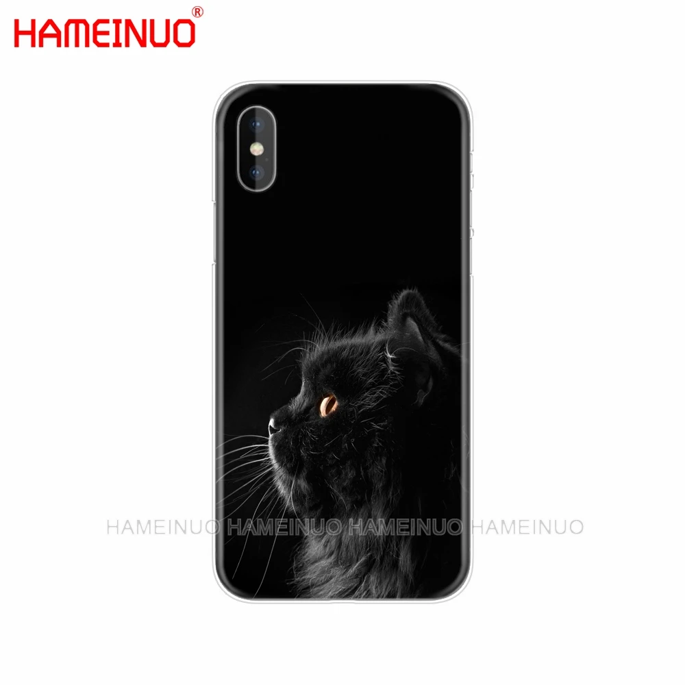 HAMEINUO Черный кот глазящий глаз на сотовый телефон чехол для iphone X 8 7 6 4 4S 5 5S SE 5c 6s plus - Цвет: 43036