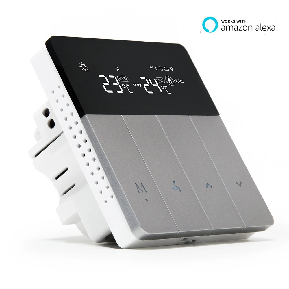 

WIFI Fan Coil Smart Thermostat Air Condition Remote Control switch by APP or voice control by Alexa goole home for Smart home