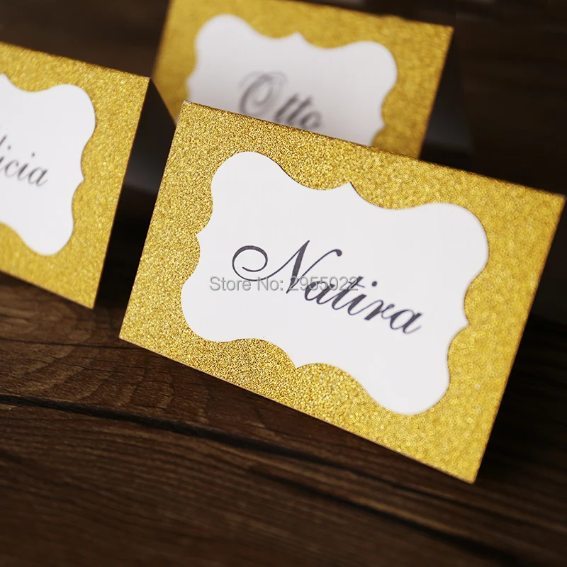 

Glitter gold wedding table numbers, party Table number cards, personalized two layers Table Decorations,name card for party