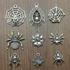 20pcs/lot Spider Charms Antique Silver Color Spider Charms Pendants For Bracelets Spider Cobweb Charms Making Jewelry ► Photo 1/2